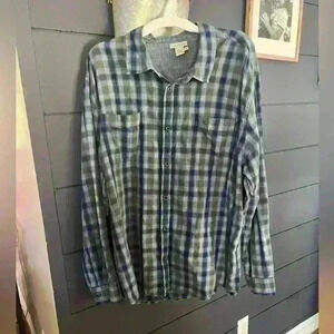 Carbon2cobalt plaid button down shirt xxl‎